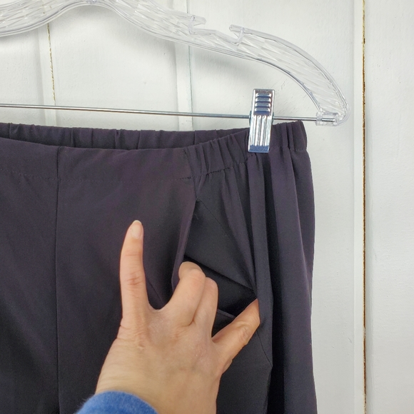 Joan Vass New York Black Lightweight Wide Leg Flowy Ankle Pants Women's Small - Picture 5 of 6